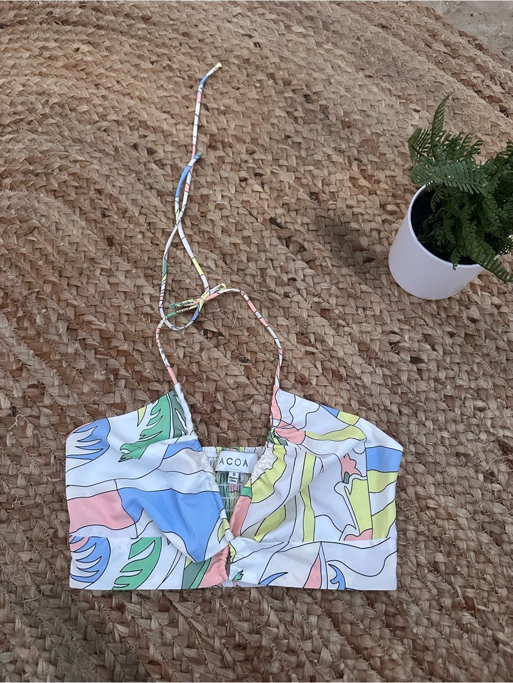 ACOA FLORAL HALTER TOP